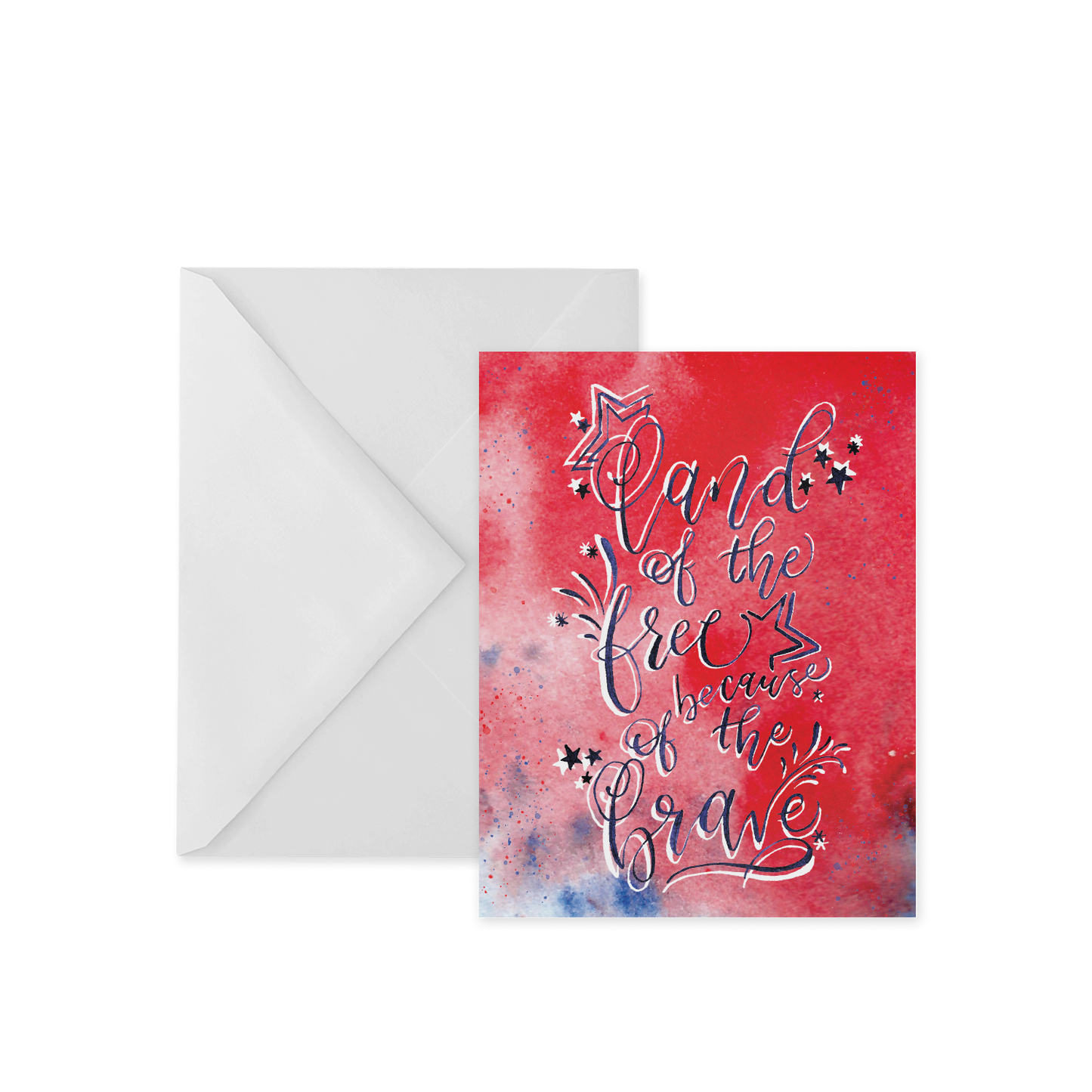 Land of the Free, Patriotic Watercolor Greeting Card