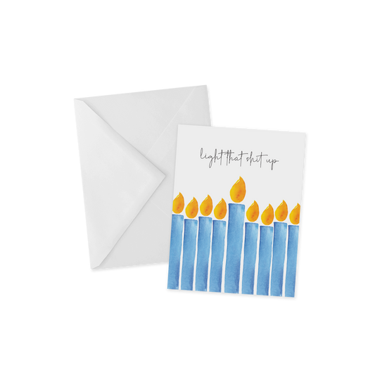 Light Sh*t Up, Funny Hanukkah Greeting Card