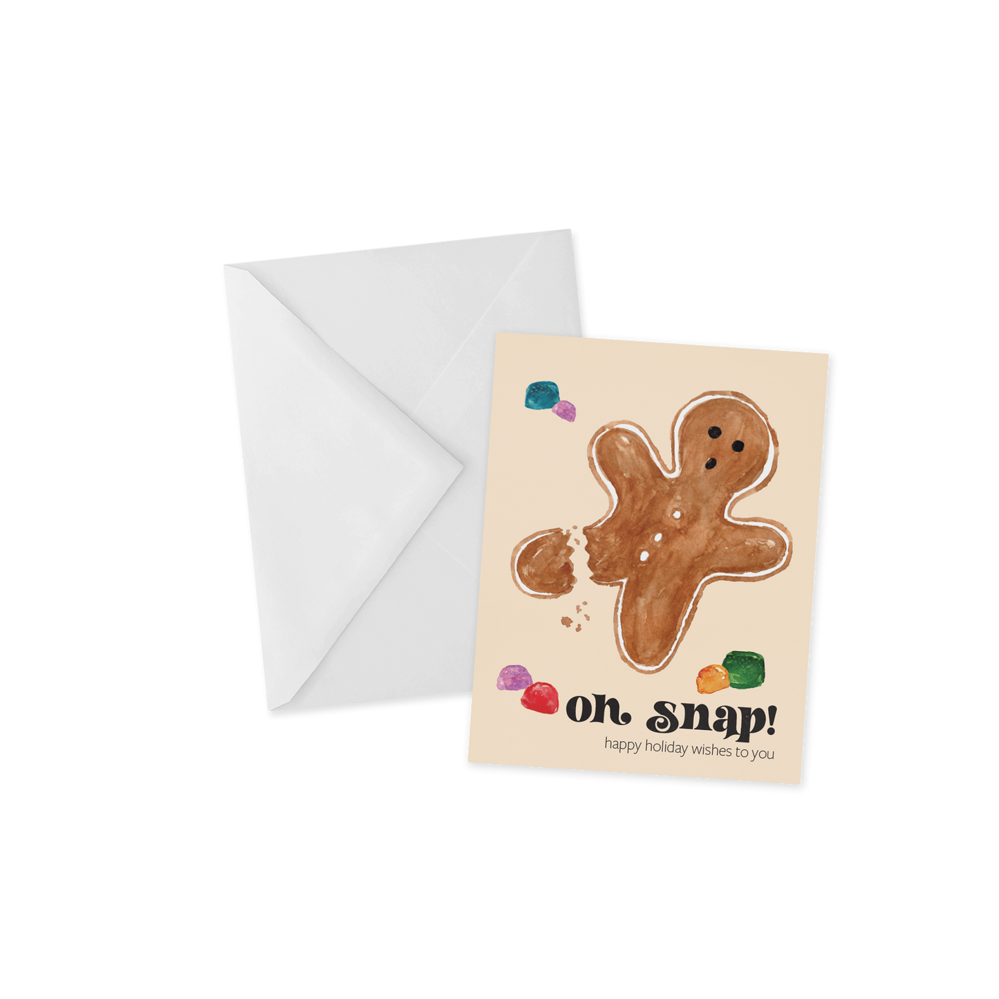 Oh Snap! Funny Gingerbread Man Christmas Card