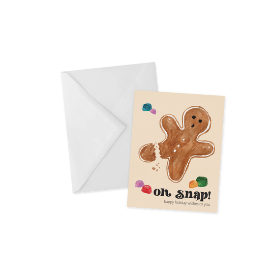 Oh Snap! Funny Gingerbread Man Christmas Card