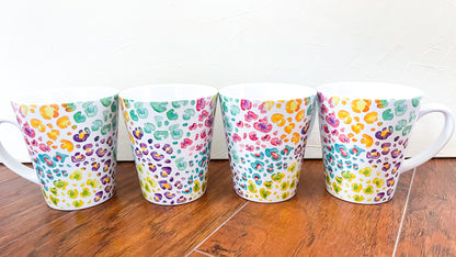 Lisa Frank Inspired Rainbow Leopard Print Mug