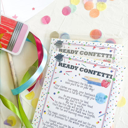 Back to School Ready Confetti, Jitter Glitter First Day of School Gift