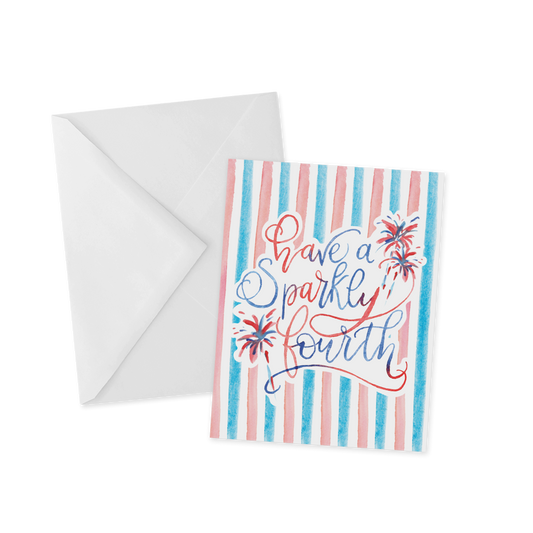 IMPERFECT Sparkly Fourth, 4th of July Greeting Card