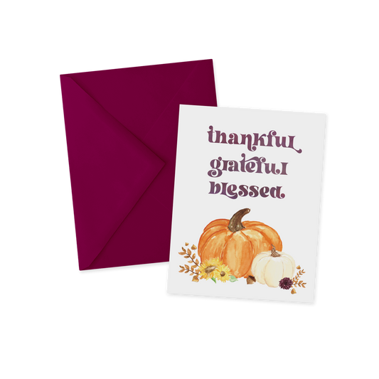 Thankful Pumpkin Autumn Greeting Card