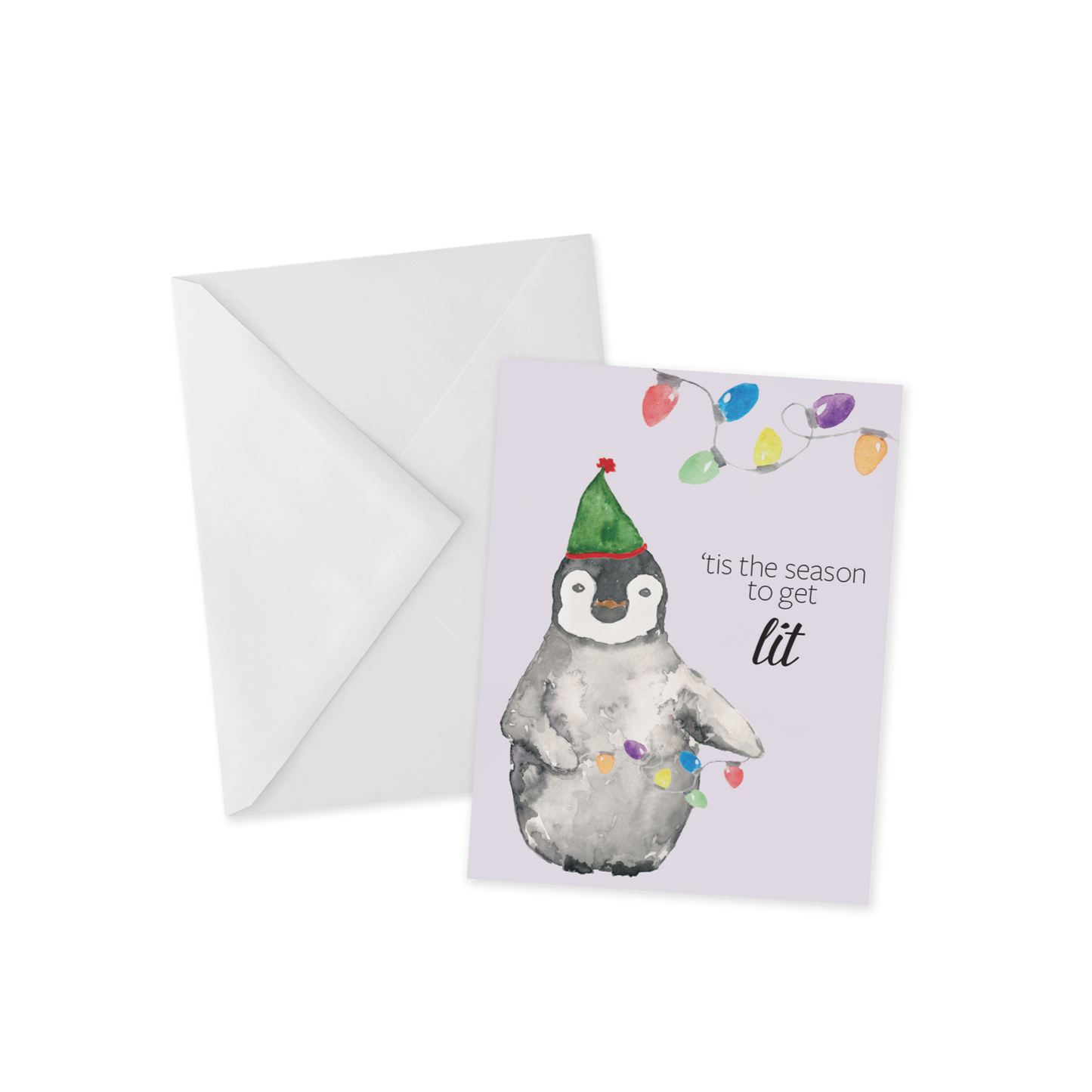 Tipsy Penguin Funny Christmas Card