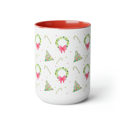 Merry Christmas Pointillism Inspired Ceramic Mug