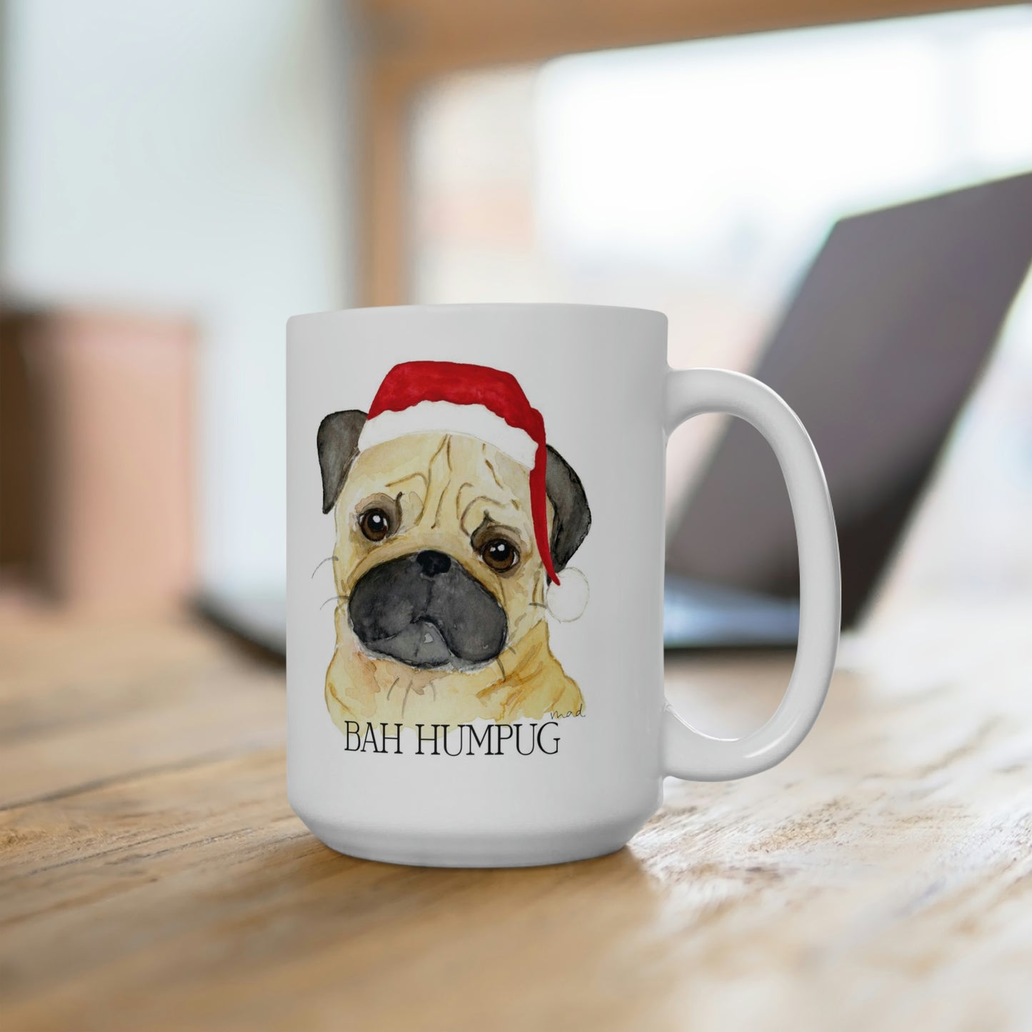 Bah Hum Pug, Holiday Ceramic Mug