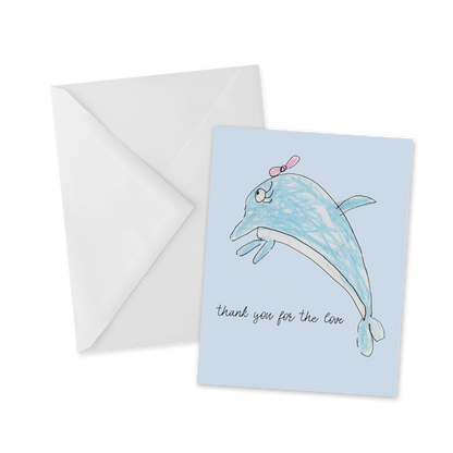 Happy Dolphin Thank You Card