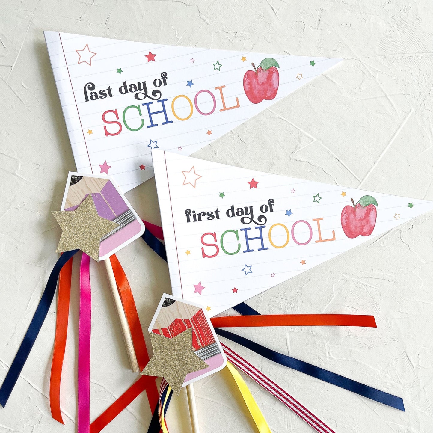 First Day of School Party Flag, Back to School Pennant Flag for Kids
