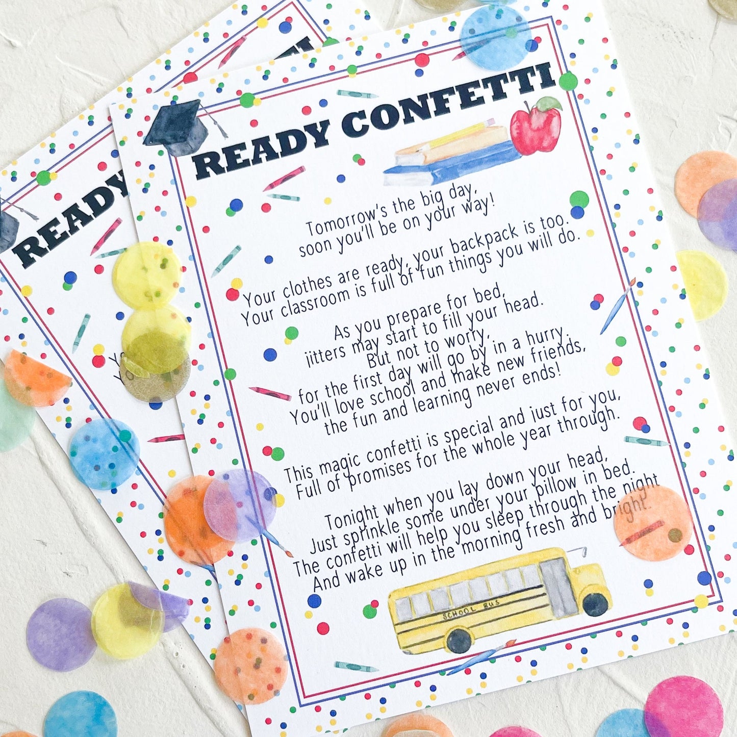 Back to School Ready Confetti, Jitter Glitter First Day of School Gift