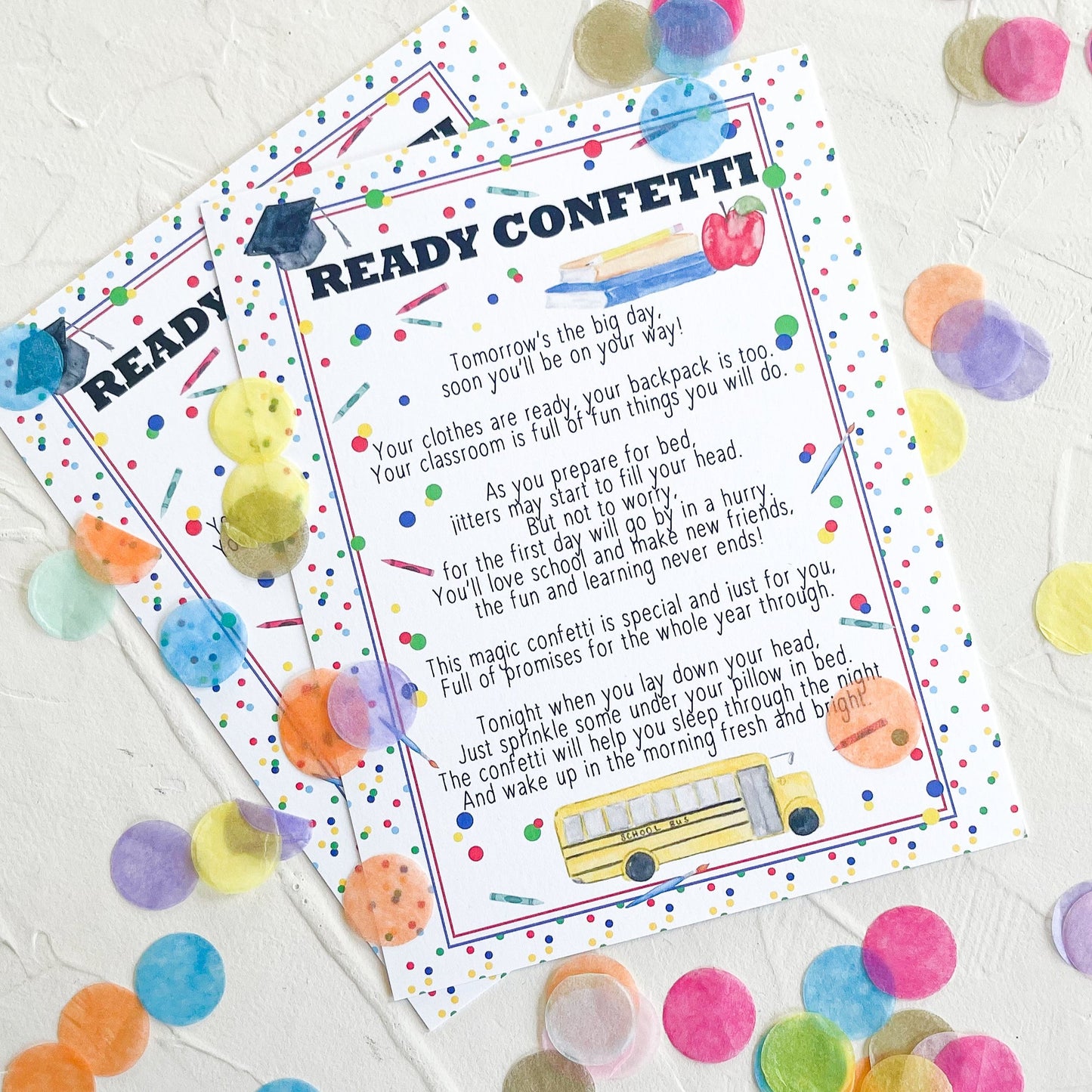 Back to School Ready Confetti, Jitter Glitter First Day of School Gift