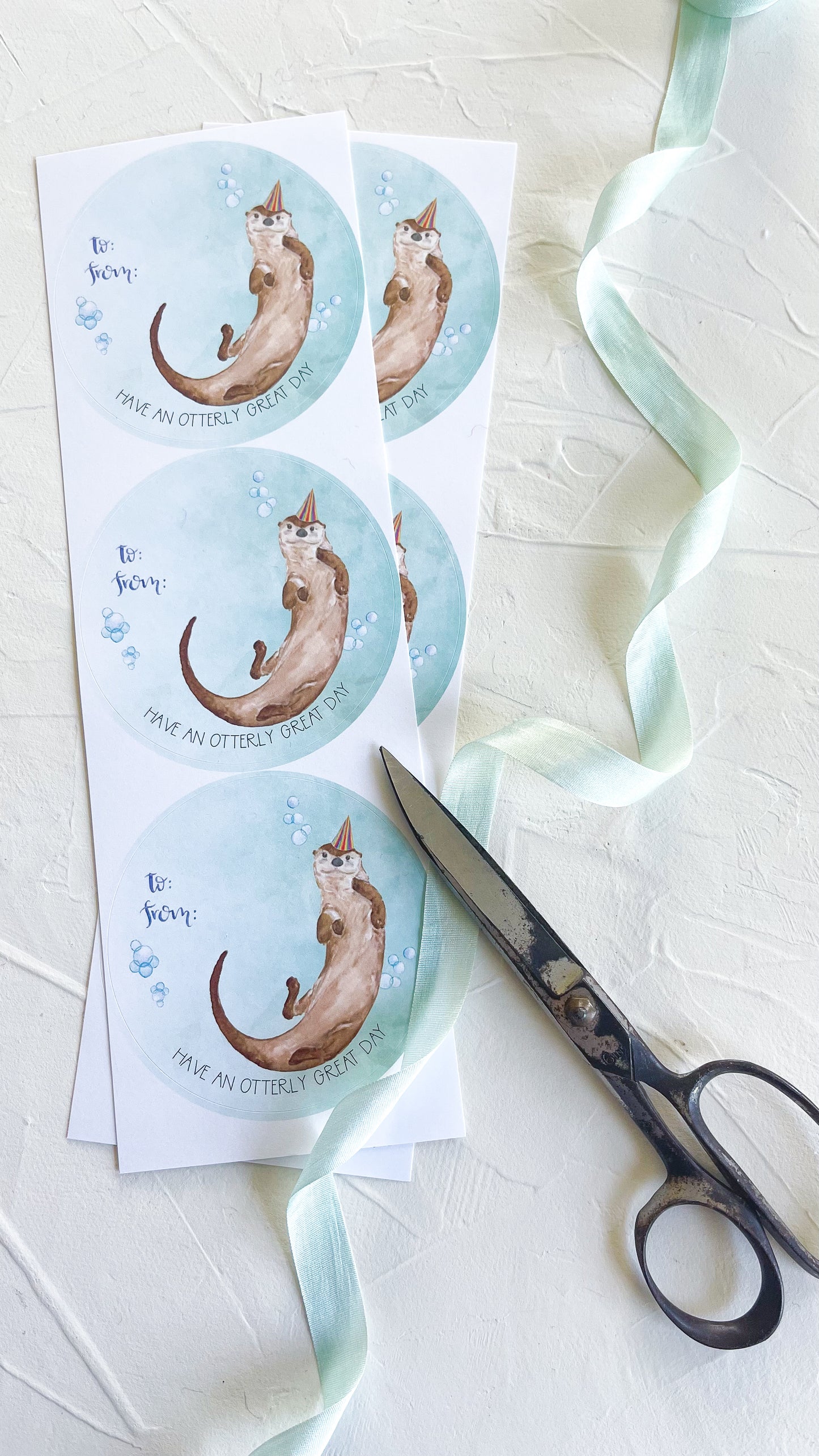 Otter-ly Great Gift Tag Stickers, Set of 6