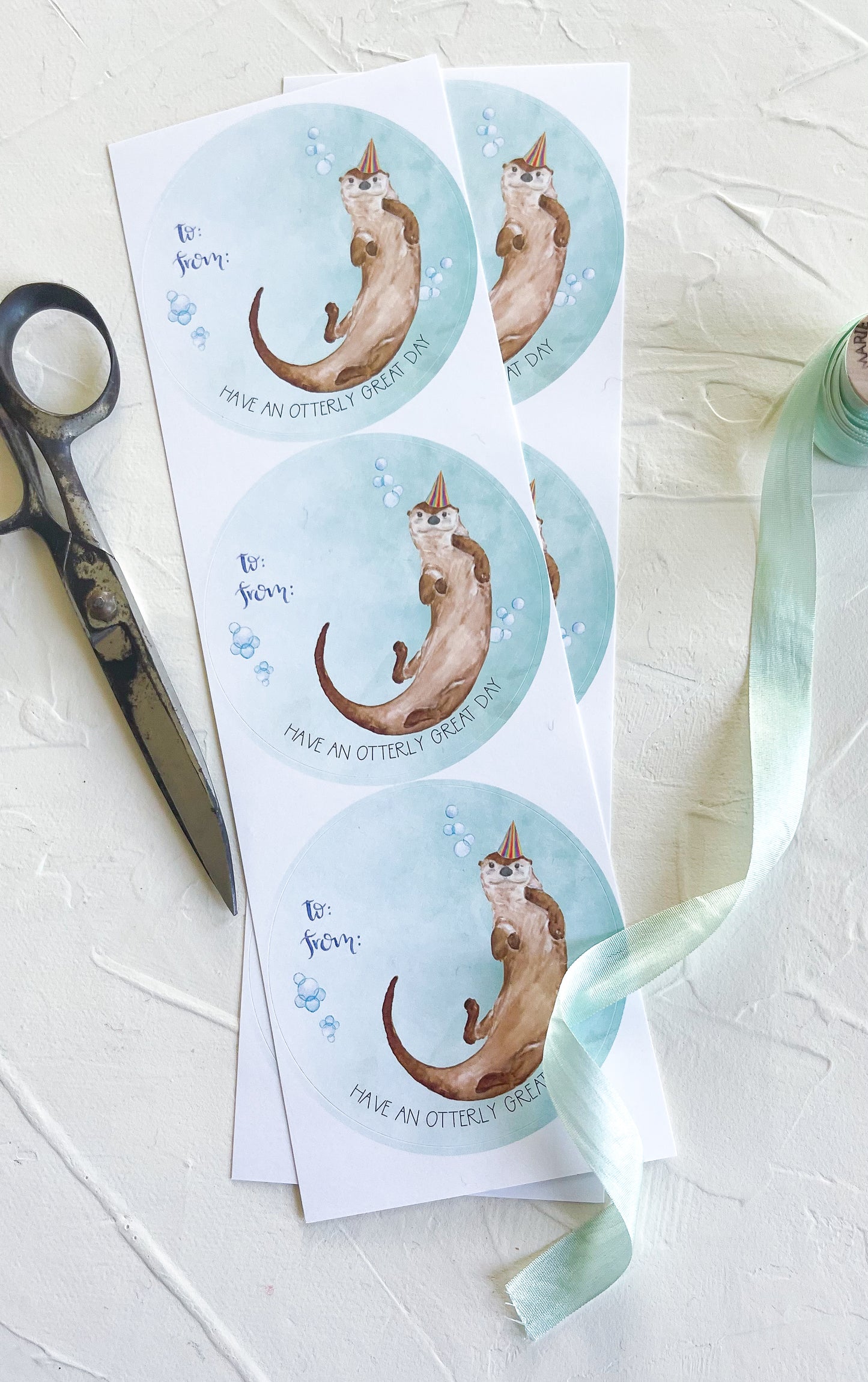 Otter-ly Great Gift Tag Stickers, Set of 6