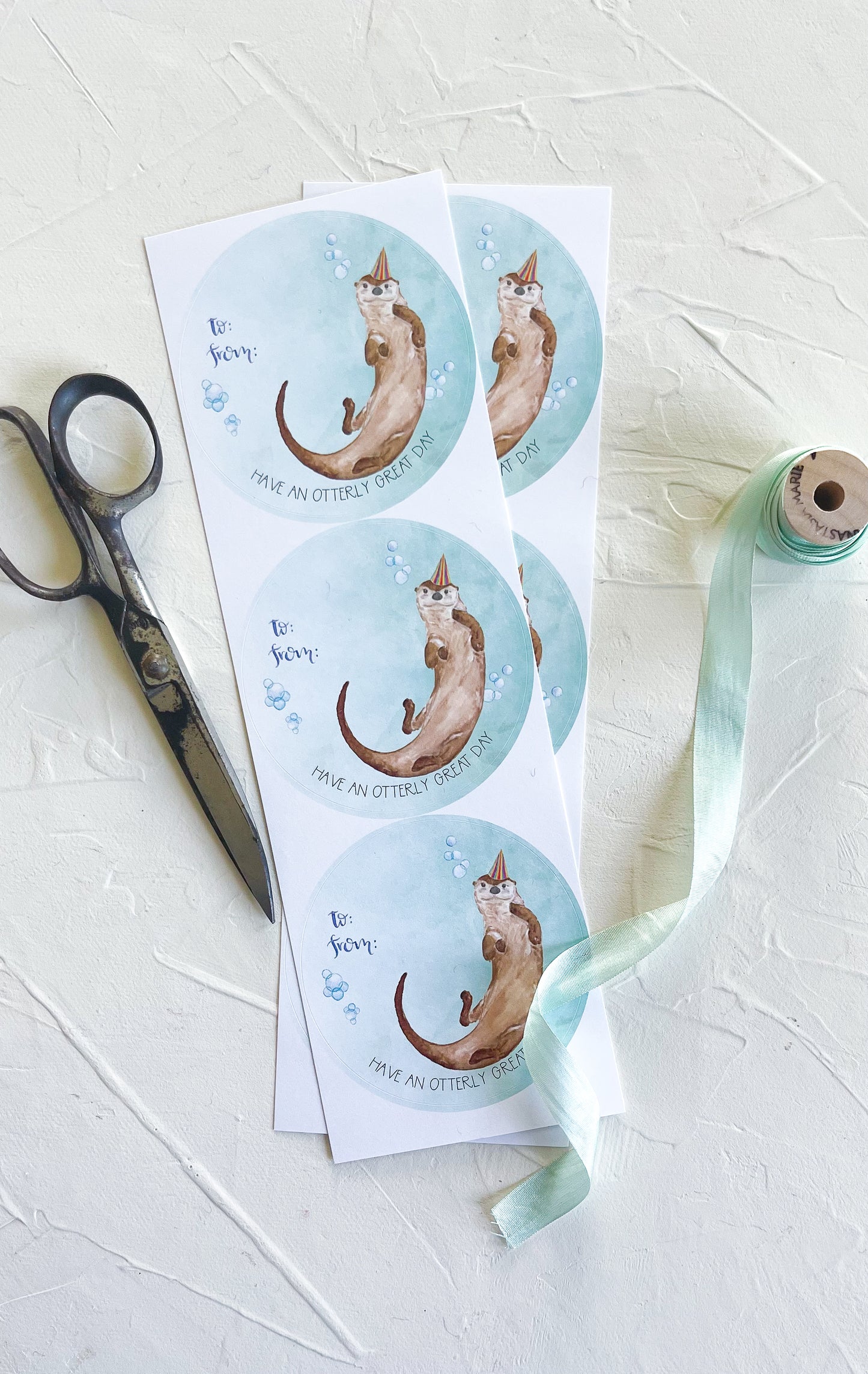 Otter-ly Great Gift Tag Stickers, Set of 6