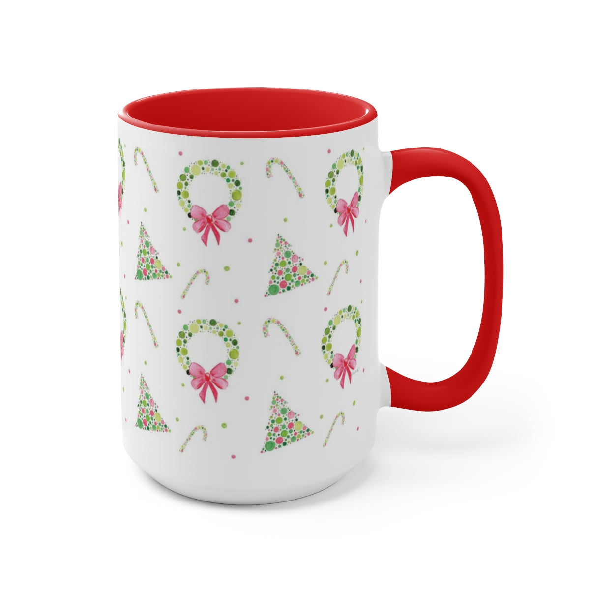 IMPERFECT/SLIGHTLY BLEMISHED Merry Christmas Pointillism Inspired Ceramic Mug