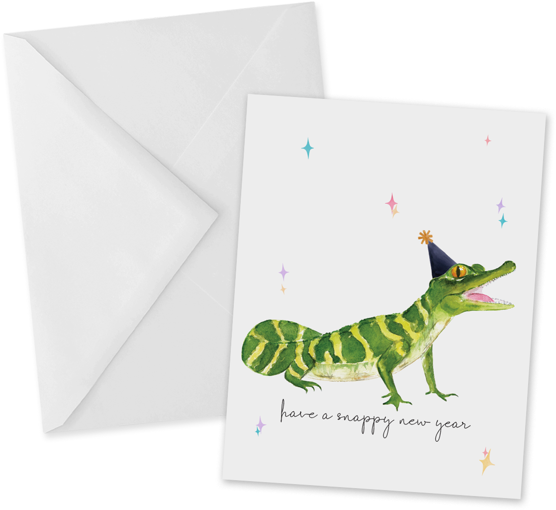 Holiday Animal Greeting Cards, Set of 5 Cards with Envelopes