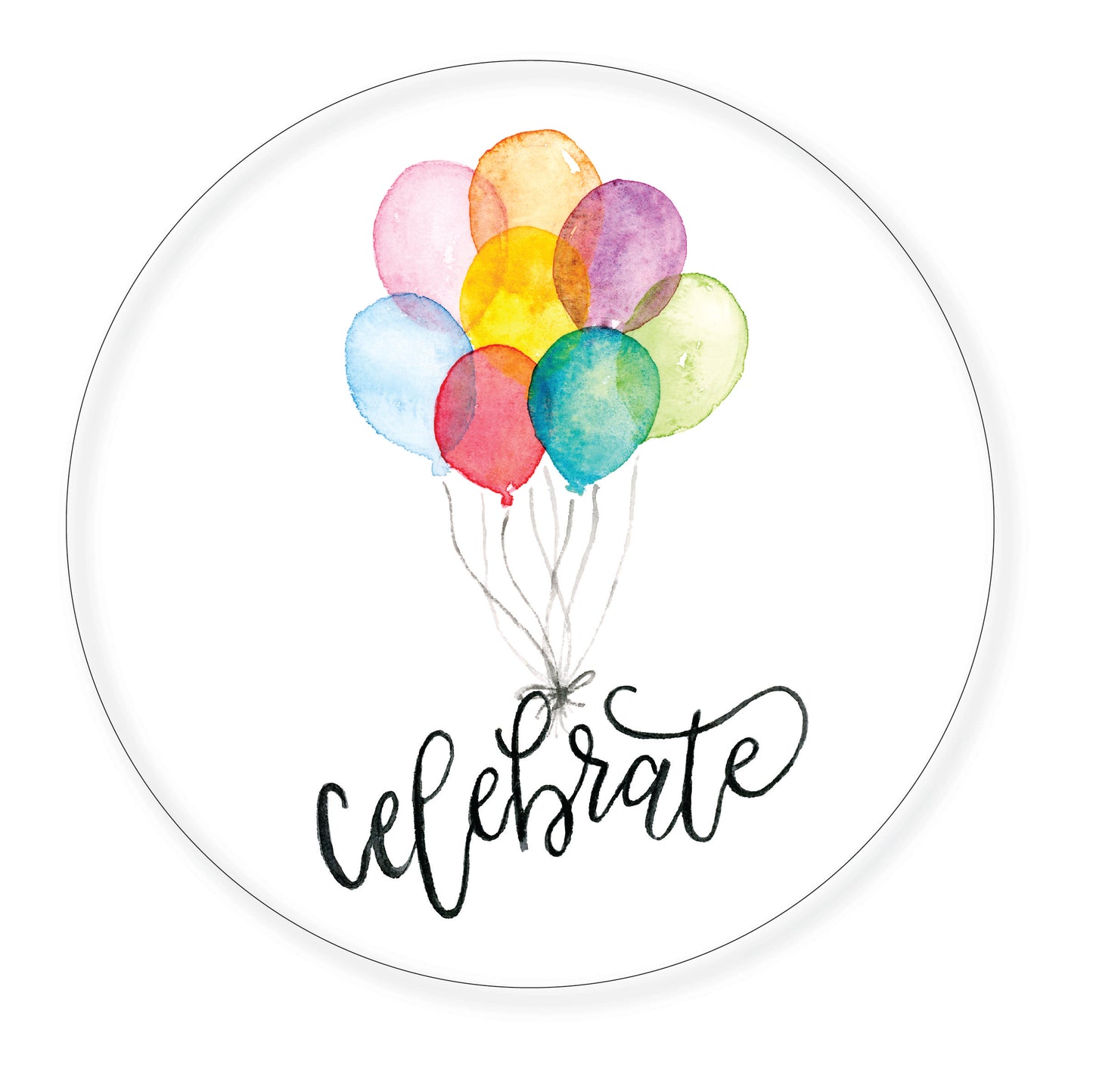 Party Balloons Gift Tag Stickers, Set of 6