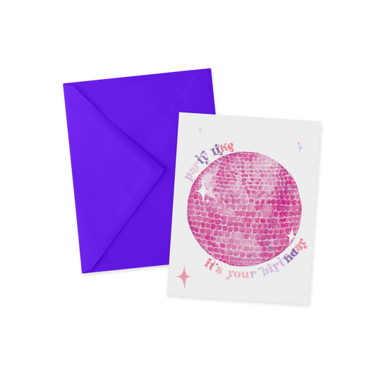 Pink Disco Ball Birthday Greeting Card