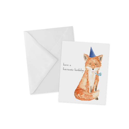 Party Fox Birthday Card