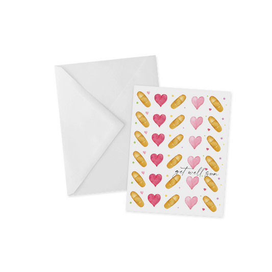 IMPERFECT Get Well Bandaid Greeting Card