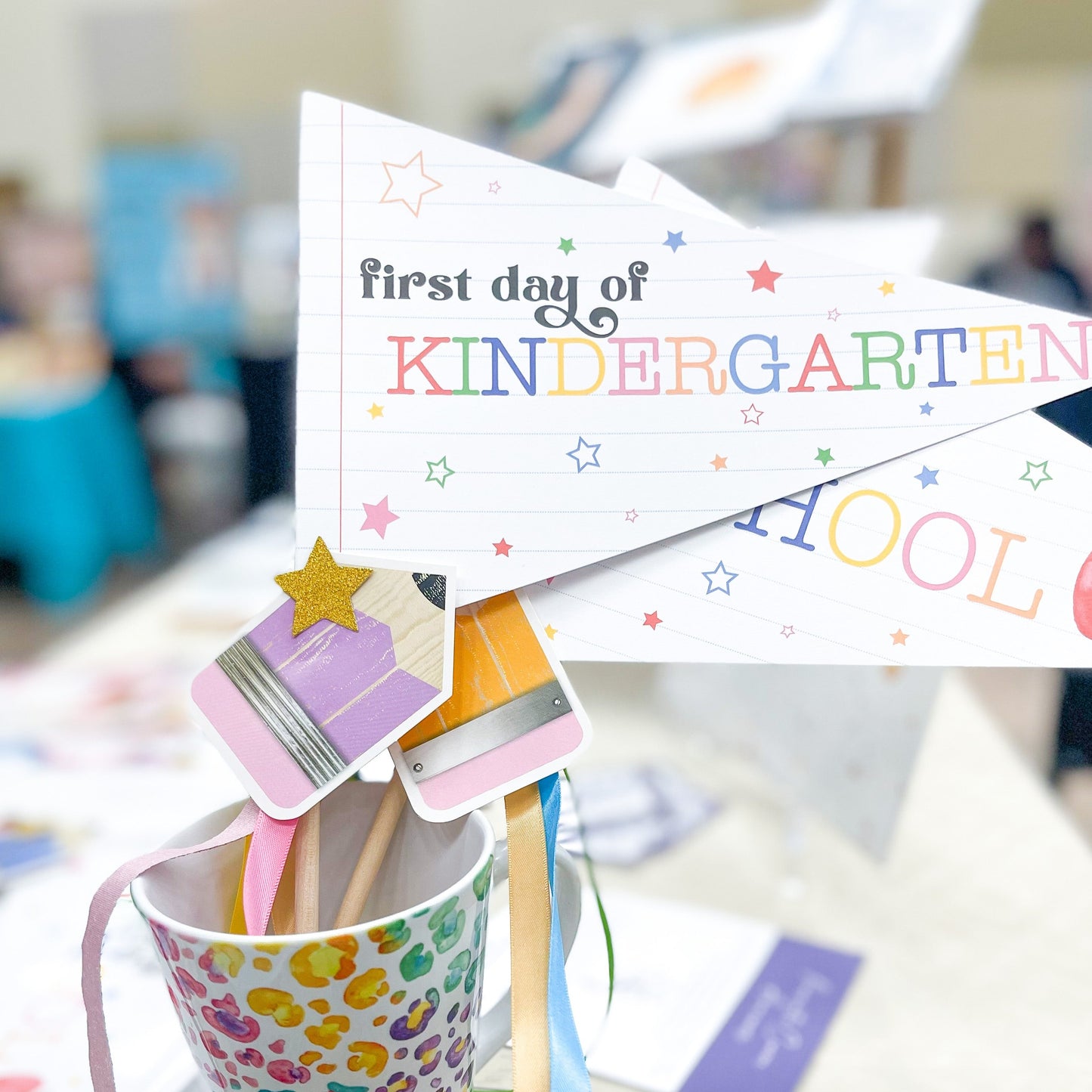 First Day of School Party Flag, Back to School Pennant Flag for Kids