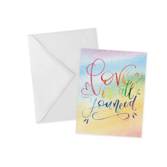 Love is All You Need, LGBTQ+ Pride Rainbow Greeting Card