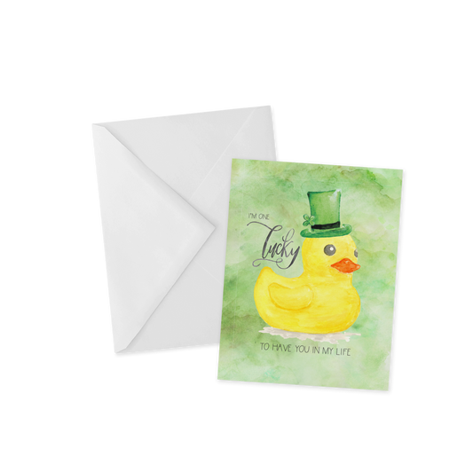Lucky Duck, St Patrick's Thank You Greeting Card