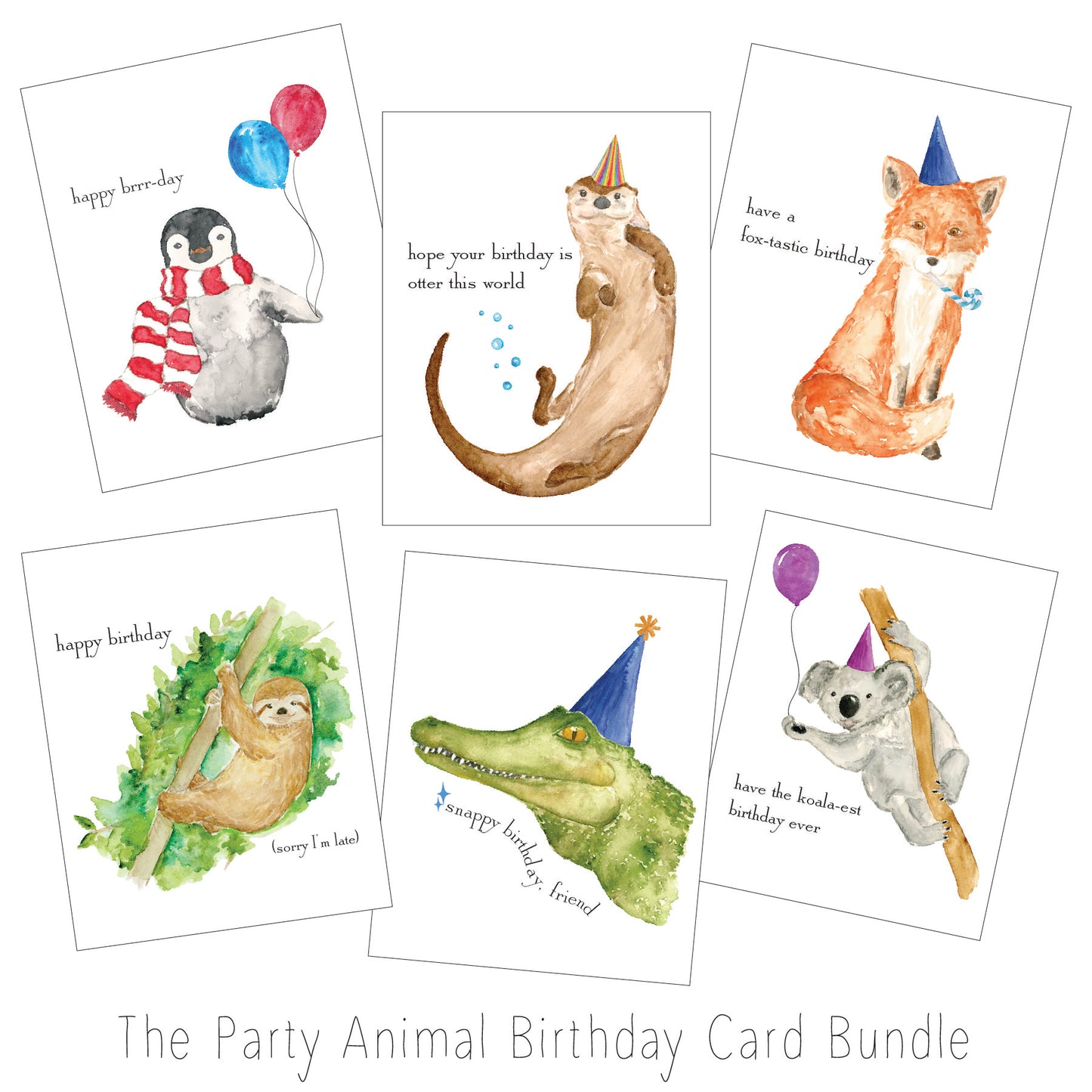 Party Animal, Wildlife Birthday Greeting Card Box