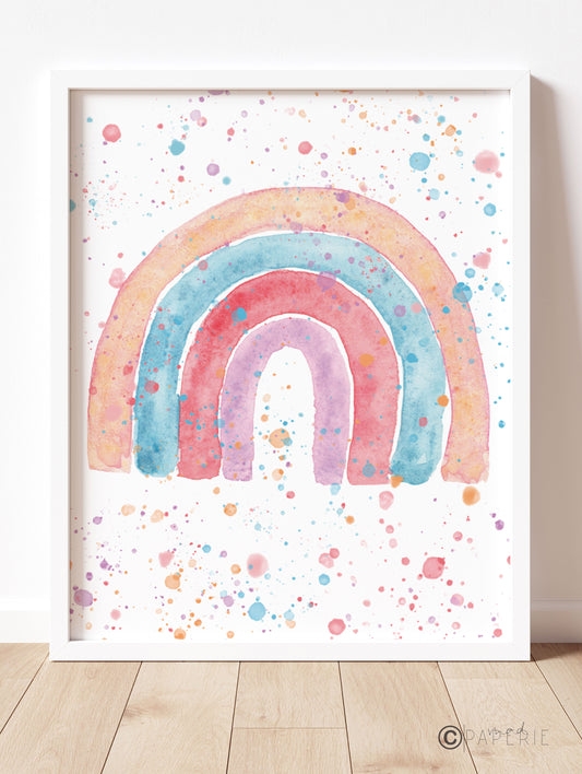 Simple Watercolor Rainbow, 8x10 Print