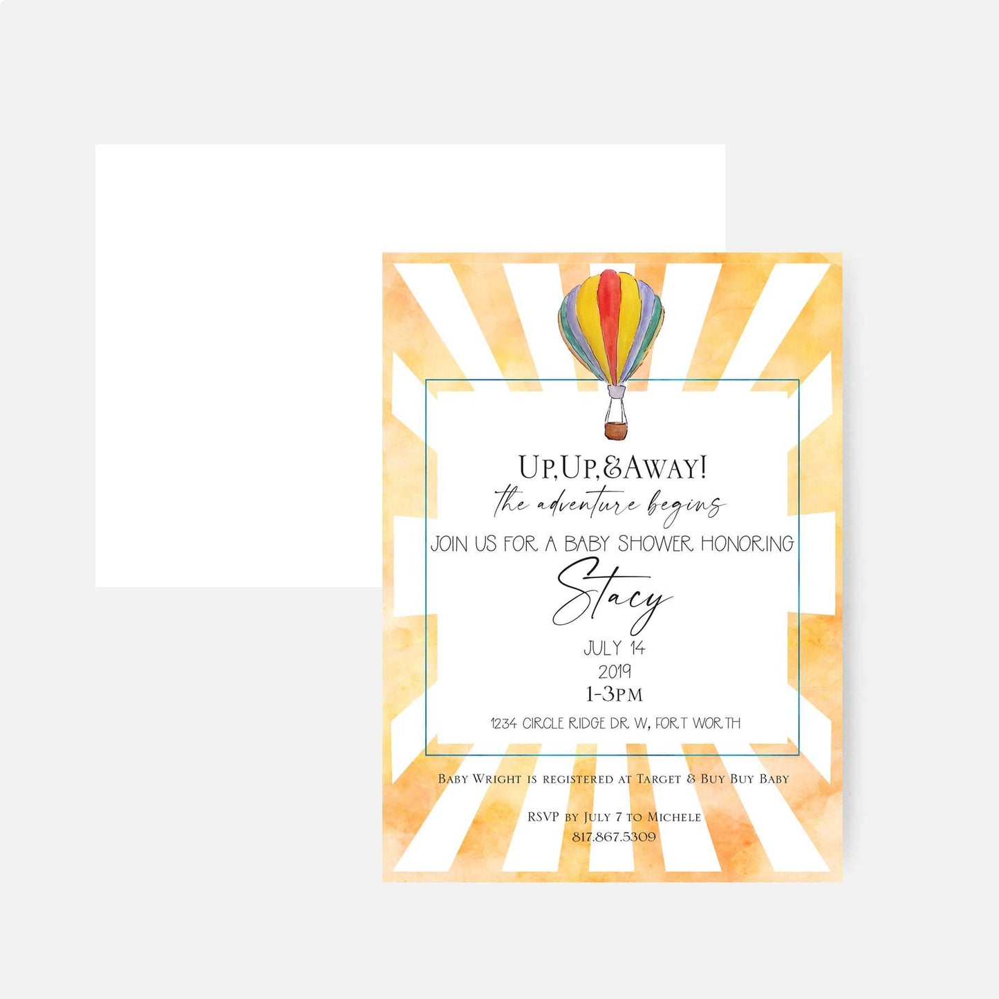 Up, Up, and Away Adventure Party Invitation