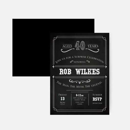 Vintage Dude Party Invitation